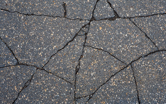 cracked asphalt
