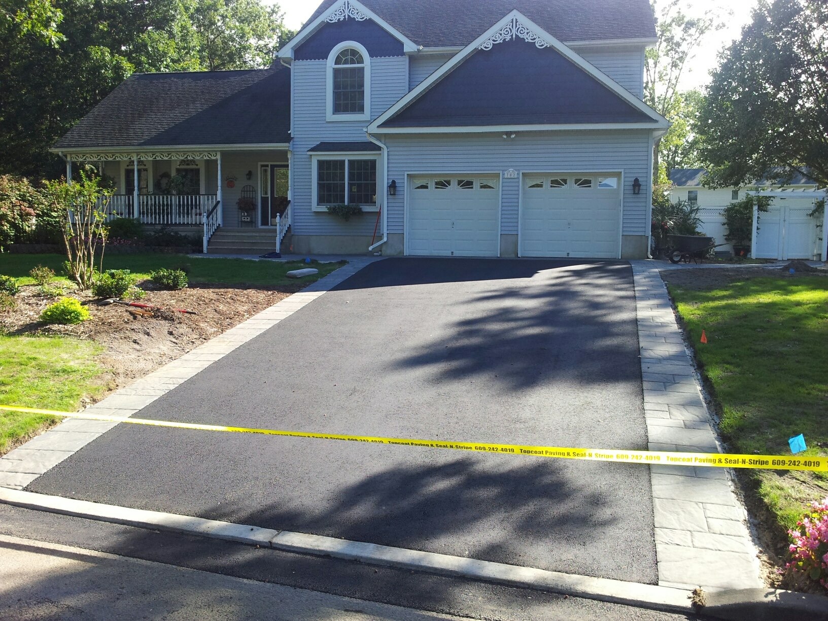 Residential Asphalt Driveway & Brick Paver Border – Barnegat, NJ